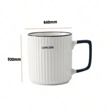 1pc Simple Ceramic Mug Creative Coffee Cup For Home/Office/Valentine's Gift For Best Friends - White - View 8