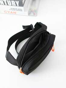 Hợp thời Và Thời trang đơn giản Nylon Dây kéo Màu thuần Thể thao Túi Fanny Hoặc Túi đeo ngực Đối với Cặp đôi , Các hoạt động ngoài trời , Nhiều Chức năng , Nhẹ Và Bền chặt - màu đen - Xem 6