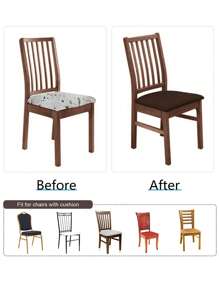 1pc/4pcs/6pcs Solid Color Stretch Spandex Seat Covers, Washable Protector Covers Suitable For Restaurant, Hotel, Home