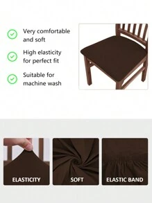 1pc/4pcs/6pcs Solid Color Stretch Spandex Seat Covers, Washable Protector Covers Suitable For Restaurant, Hotel, Home