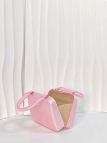 Acrylic Marble Pattern Pearl Chain Clutch Bag Crossbody Bag - Pink - View 7