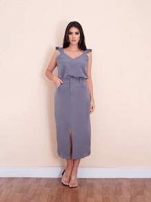 Women Two-Piece Outfits - 深灰色 - 查看 4