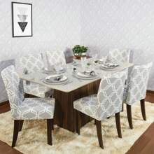 Charm Of Detail Chair Covers - Geo Gray - View 1