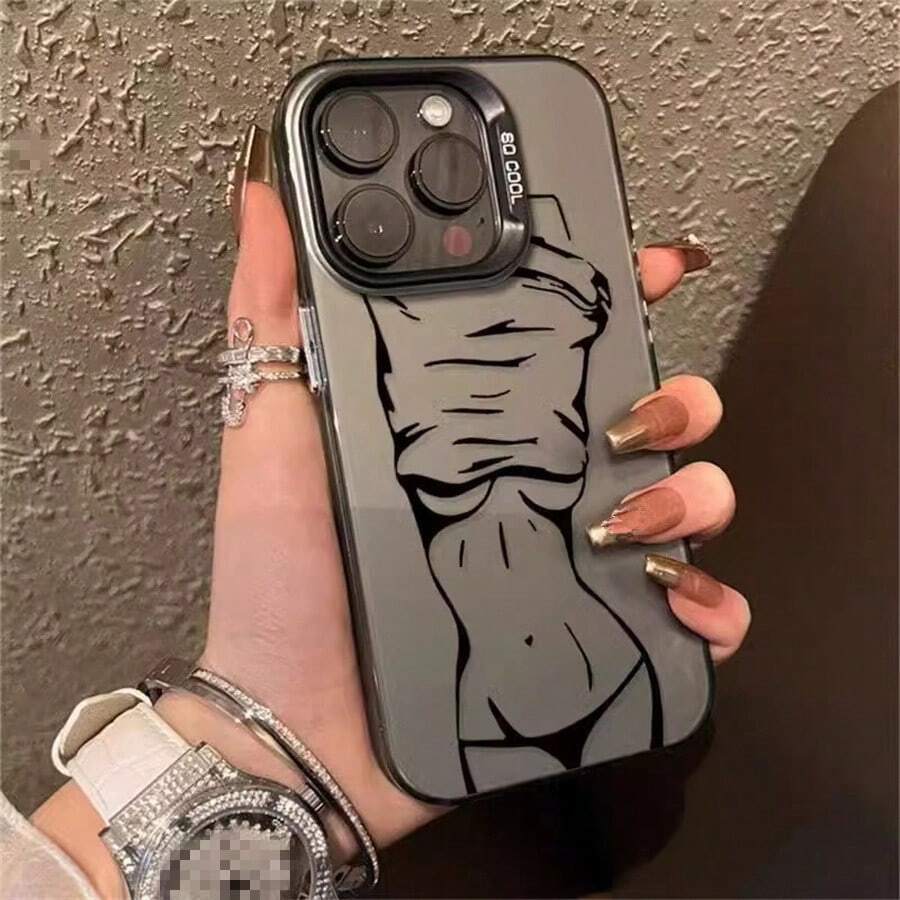 1 Ốp Điện Thoại Chống Trượt Chống Rơi Sáng Tạo Tương Thích Với Samsung/IPhone 7/8/11/12/13/14/15/X/XR/Xs/Plus/Pro/Pro Max/SE2 - bạc[0] - Xem 1