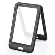 1 Pieza Porta Credencial De Identificación Con Ventanas De Doble Cara, Portatarjetas De Identificación Vertical De Plástico Duro Negro Y Protector De La Tarjeta De Identificación Para La Oficina, Conferencias, Tarjeta De Crédito De Identificación, Tarjeta De Proximidad - Negro - Ver 1