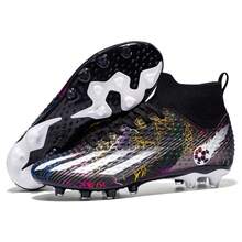 Ein Paar Neue Herren Professional Fußballschuhe Mit Streifen, Ag Stollen, High Top, Atmungsaktiv, Rutschfest, Geeignet Für Erwachsene, Paar, Outdoor Rasen, Leichte Wettkampf-trainingsschuhe, Klassische Sport Fußballschuhe, Lederobermaterial