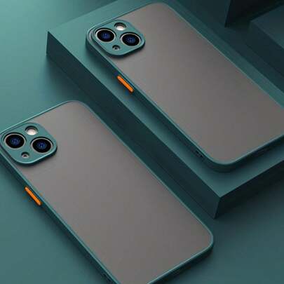 1个防震磨砂手机壳，适用于 17 Air 16 15 14 13 12 11 Pro Max XR XS X 7 8 Plus，奢华硅胶边框，透明硬壳，防水、防摔、防刮花