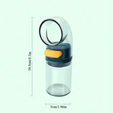 Recipiente Para Sal, Tarro Para Especias Con Cuchara Medidora Integrada, Dispensador De Sal Con Prensa Y Control, Recipiente Sellado Antihumedad Para Almacenamiento En La Cocina, 1 Ud. - Verde militar - Ver 4