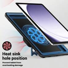 Tablet Case Cover Compatible With Samsung Galaxy Tab A9 8.7" A9 Plus 11" Portable Handle Pencil Holder Armor PC Silicone - Navy Blue - View 10