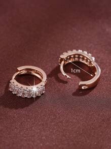 1 đôi bông tai tròn Cubic Zirconia đơn giản, thiết kế sang trọng và giản dị dành cho phụ nữ - bông tai bông tai - Xem 7