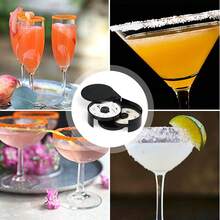 3 Tier Glass Rimmer Margarita And Rimmer Foldable And Portable Salt And Sugar Spice Container Bar Accessories For Home Or Professional Bars - Black - View 7