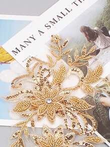 Patch En Perles Et Broderies 3d Colorées Pour Robes De Mariée, Robes De Bal, Tulle, Dentelle, Costumes Diy, Longueur : 31 Cm/largeur : 16 Cm