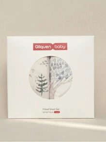 GLLQUEN BABY 2件組嬰兒床單，適用於嬰兒與幼兒床墊與床墊，超柔軟微纖維材質，尺寸 47x24x6 英吋 - 森林 - 查看 6