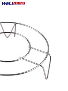 Stainless Steel Rack Shelf (16cm) 3-Support Design And Firm Joints - Hot Dish Rest - Steam Rack For Food Cooking - Dishwasher Safe - 銀色 - 查看 2