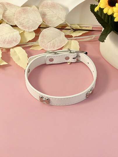 寵物用品狗項圈,朋克風格pu皮革骨形項圈,多種顏色供小型,中型和大型狗狗選擇