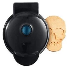 Wafflera de calavera de Halloween electrodoméstico cocina, placas antiadherentes, hace waffles formas de calavera, ideal fiestas temáticas - Multicolor - Ver 6
