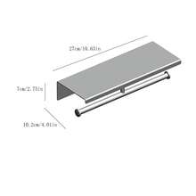 1pc Stainless Steel Toilet Paper Holder With Storage Shelf, Minimalist Design, Detachable, Multi-Functional Kitchen/Bathroom Storage Rack, Black Wall-Mounted Double-Roll Tissue Dispenser - Black - View 4