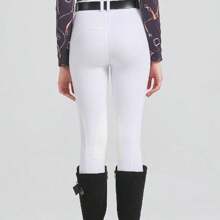 Equestrian Riding Breeches Half Unlined Suede Anti-Slip Horse Riding Pants For Men & Women, All Seasons Equestrian Apparel - White - View 4