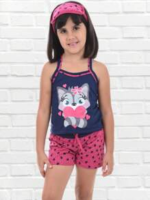Tween Girls Pajamas - 藏蓝色 - 查看 3
