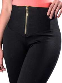 Pantalón Costillero Afina Abdomen Push Up - Negro - Ver 1
