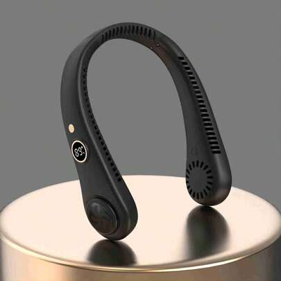 Portable Bladeless Neck Fan - 360° Cooling Wearable Personal Fan For Travel And Outdoor Sports - Digital Display, Rechargeable, USB-Powered - 5 Speeds, Multi-Color -High Battery Life, Use For 3-5 Hours  - Perfect Gift For Birthdays And Holidays