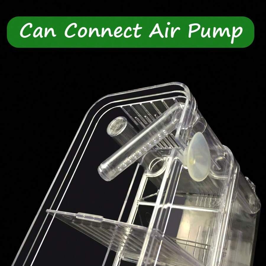 Fish Tank Fry Breeding Box With Acrylic Separator Plate And Suction