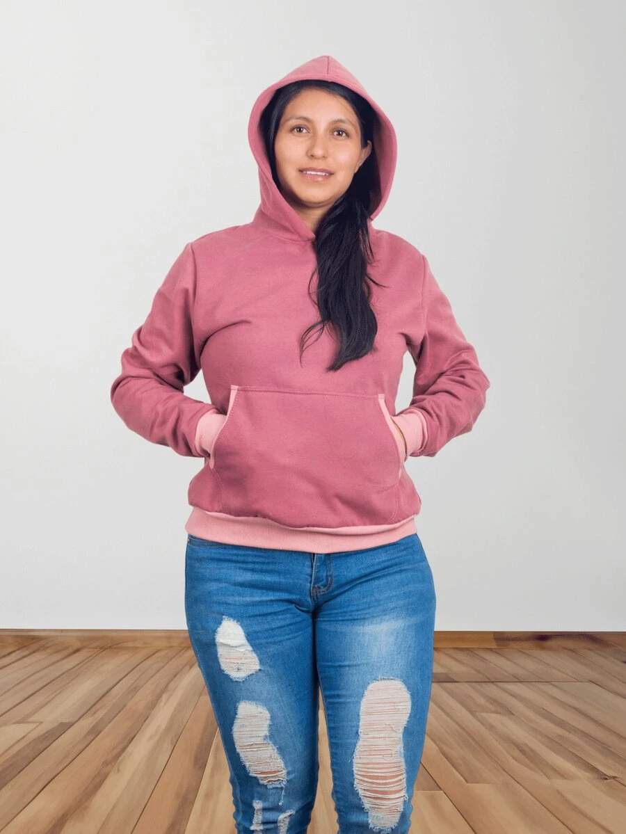 Women's Hoddie Hoodie - Pink - View 1