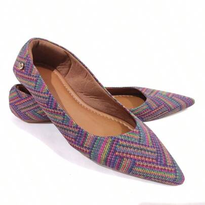Sapatilha Feminina Basica Color Bico Fino Confort