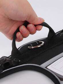 1入黑色新反光寵物背包,易控制手柄,可調節透氣狗背包,適用於小型、中型和大型犬隻的戶外行走和訓練 - 黑色 - 查看 6