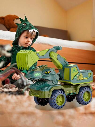 Coche Carro con Forma de Dinosaurio con Excavadora Juguetes para Niños