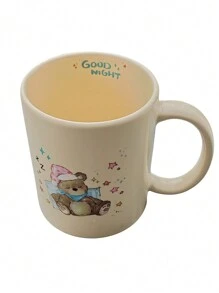 1 件可爱燕麦早餐咖啡杯，适合家庭和办公室，适合返校季 - 米色 - 查看 6