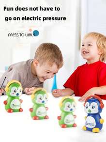 Yellow Press-and-go Cute Cartoon Penguin Toy With Inertial Sliding Motion, No Battery Required, Gift For Kids, Boys And Girls - Yellow - View 5