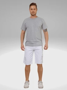 Men Denim Shorts - trắng - Xem 2