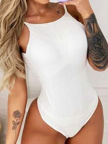 Women Bodysuits - 香檳色 - 查看 1