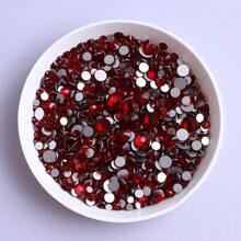 1440pcs Mixed SS3-SS20 Glass Rhinestones With Gold Bottom, Flat Back, For DIY Nail Art & Jewelry Accessories, Deep Red - Deep Red - View 3