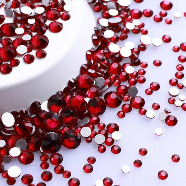 1440pcs Colormix Flat Back Glass Rhinestones With Gold Bottom For Diy Nail Art & Jewelry Making (Size Ss3-Ss20)