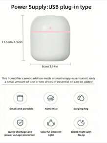 nbshan 迷你加濕器-汽車,辦公室,臥室清爽的香薰擴散器-220毫升容量-2種霧化模式-安靜運行-聖誕禮物 - 綠色 - 查看 3