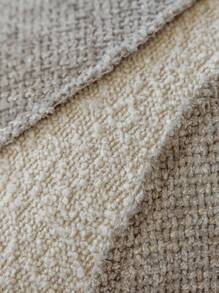 1 件亚麻风格流苏饰边枕套，双色拼布设计，适用于卧室、客厅、沙发，不含枕芯