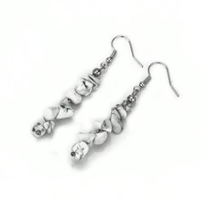 1 par de pendientes asimétricos de acero inoxidable con piedras trituradas - Multicolor - Ver 27