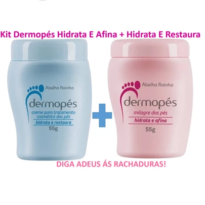 Kit 02 Dermopés Milagre Dos Pés Hidrata Restaura E Afina 55g - Abelha Rainha