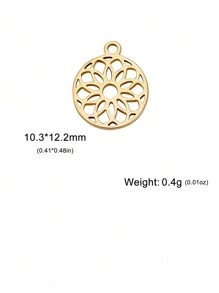 5pcs/Set Stainless Steel Ribbon Shaped, Tree Of Life, Flower And Miniature Thank You Pendant For Diy Making Bracelet, Necklace, Bag Decor, Etc.