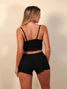 Women Pajama Sets - 黑色 - 查看 3