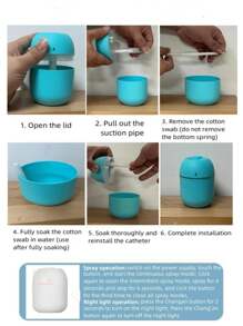 nbshan 迷你加濕器-汽車,辦公室,臥室清爽的香薰擴散器-220毫升容量-2種霧化模式-安靜運行-聖誕禮物 - 綠色 - 查看 7