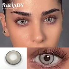 FRESH LADY Freshlady 学生时尚隐形眼镜 Pupilentes Away 迪拜灰色隐形眼镜 1 年抛 - 灰色 - 查看 2