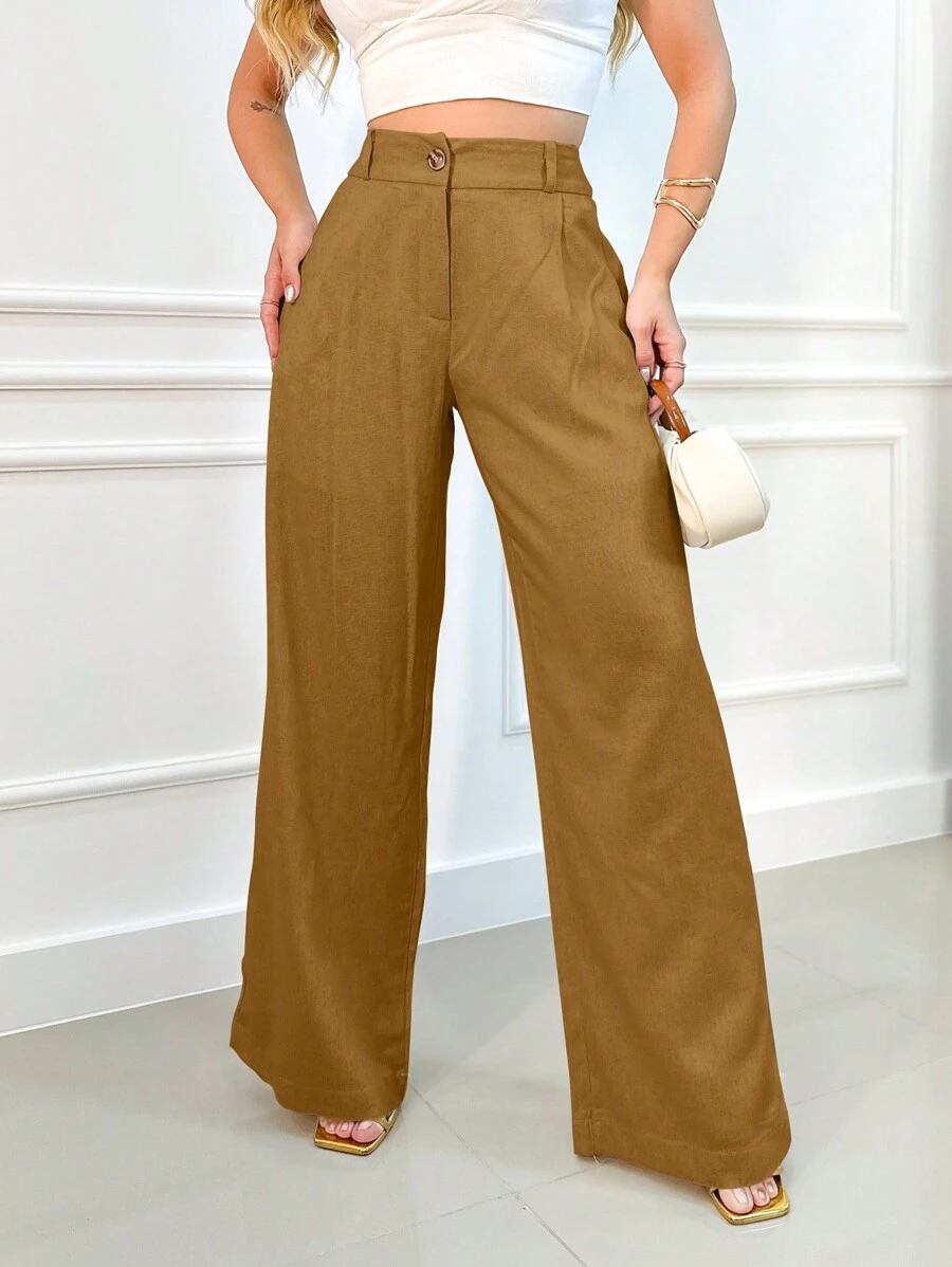 Women Pants - Brown - View 1