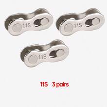 3pairs 11 Speed Chain Magic Buckle, Quick Release Chain Connector For Mountain Bike Road Bicycle Chain - Silver - View 2