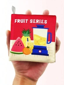 1入組彩色發聲軟布書,教育和感官玩具,耐撕裂,可咬,適用於3個月以上嬰兒,送禮佳品