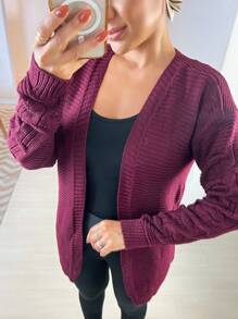 Women Cardigans - Màu Đỏ Sâu - Xem 2