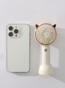 AOYI 1 Rechargeable 500mAh Battery Powered Portable Handheld 3-Speed Adjustable LED Lighting Outdoor Mini Cat Ear Fan