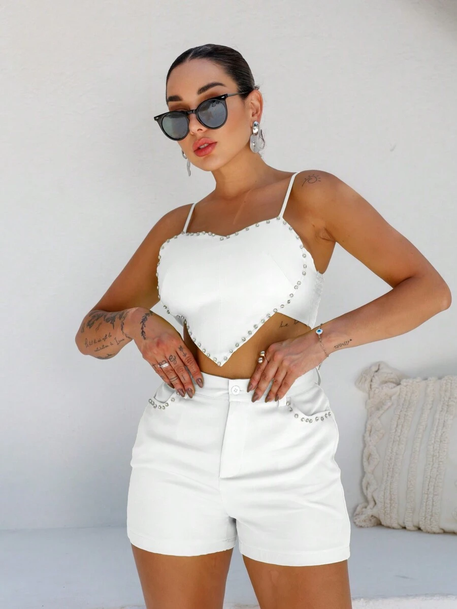 Women Two-Piece Outfits - 白色 - 查看 1